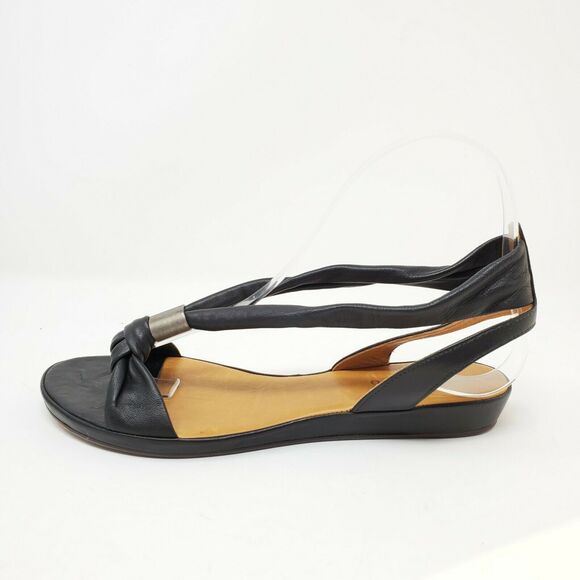 Raquel By Coclico Napa Black Strappy Ankle Strap Open Toe Sandals 37.5 - Picture 4 of 12